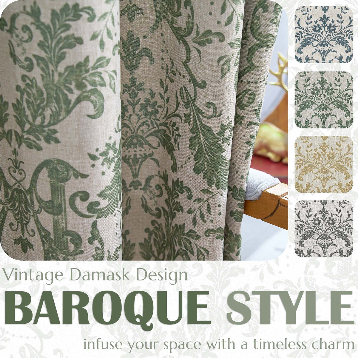 84 inches Greyish Beige Faux Linen Room Darkening Curtains 2 Panels L486