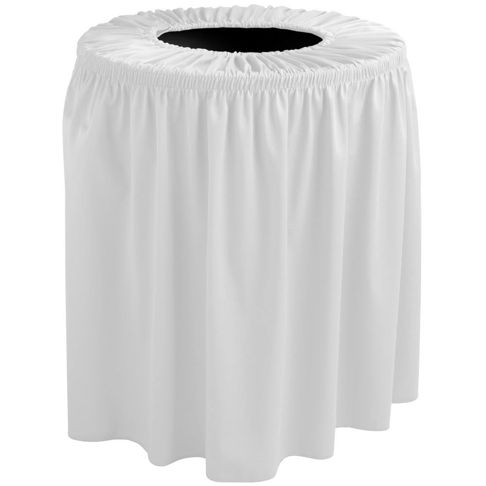 White Shirred Pleat Trash Can Cover C876