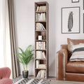 Dark Oak 8 Shelves Narrow Bookcase E94240
