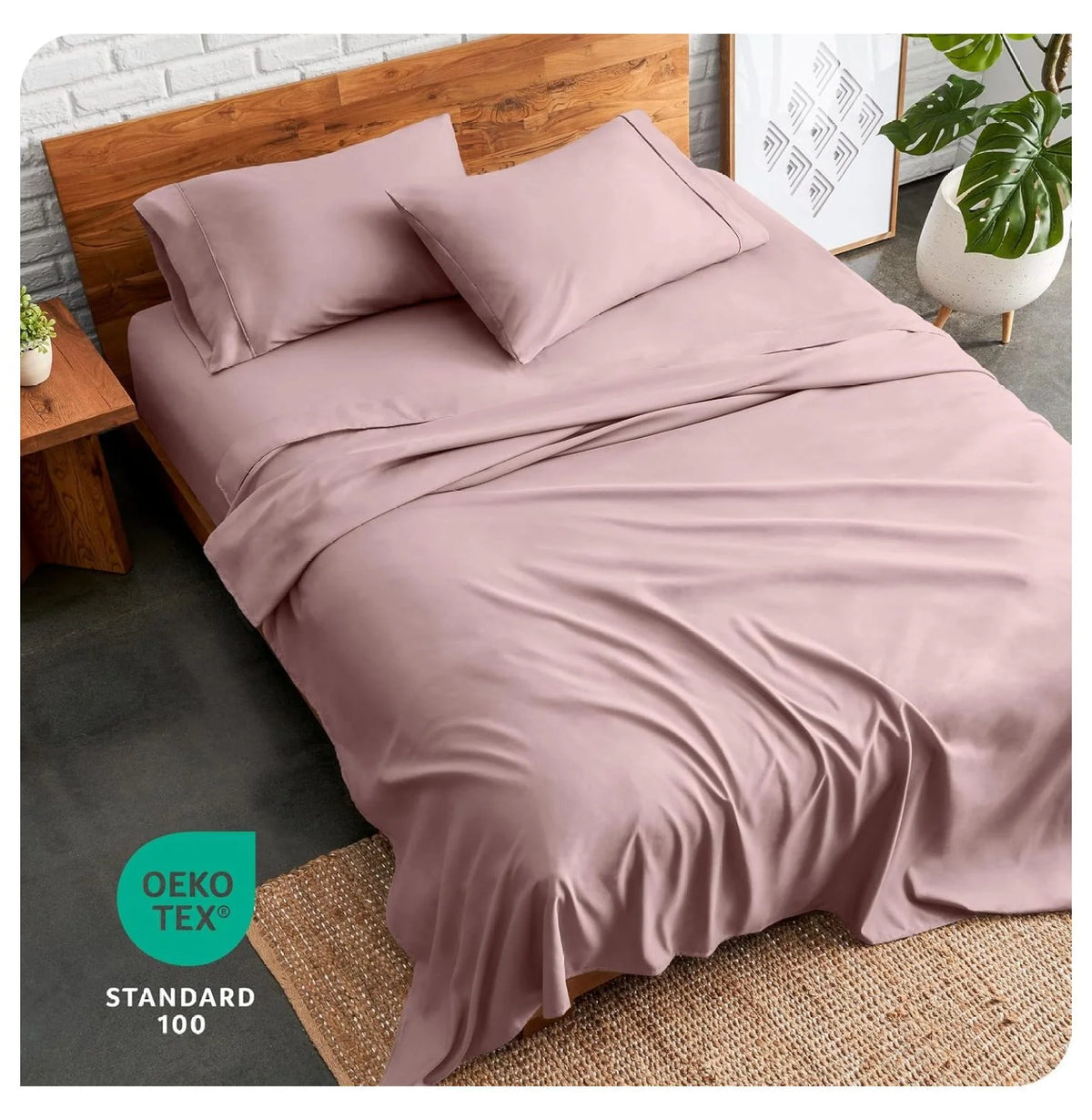 Split Head Flex King 4 Piece Microfiber Bed Sheet Set W96487