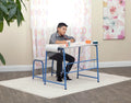 Blue Metal Art Desk and Bench R177817