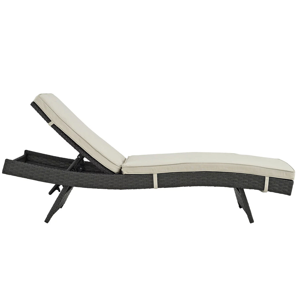 Antique Canvas Beige Outdoor Chaise Q396813