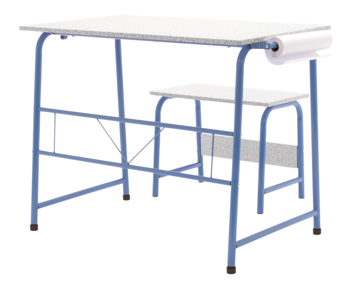 Blue Metal Art Desk and Bench R177817