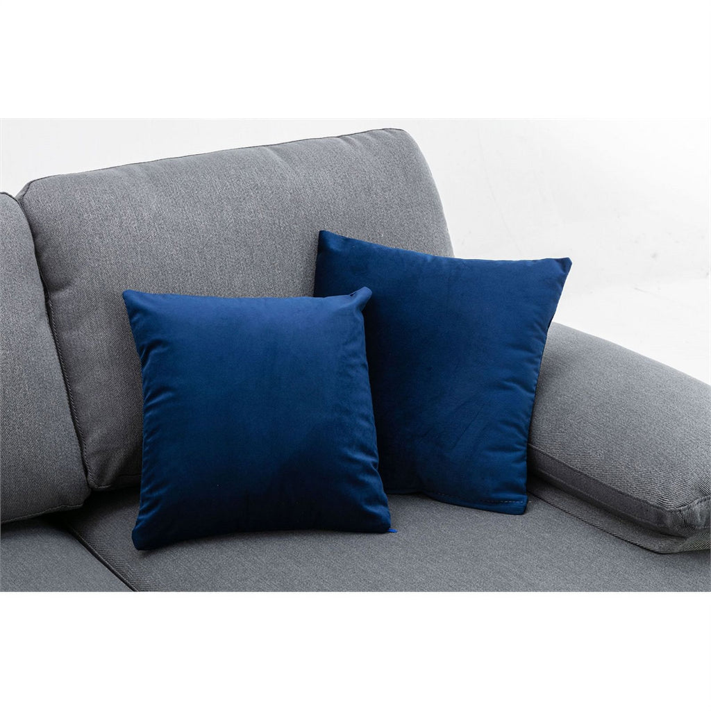 Gray Fabric Linen Blend Sectional Sofa with Chaise L767