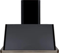 Glossy Black Wall Mount Range Hood with 600 CFM Blower S59108