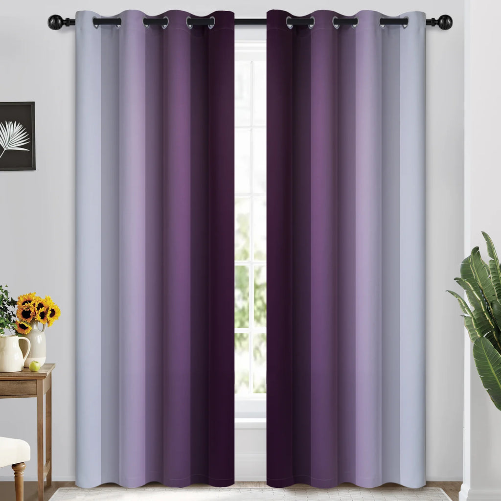 Purple Blackout Ombre Curtains, 52x84 inches, 2 Panels Q68625