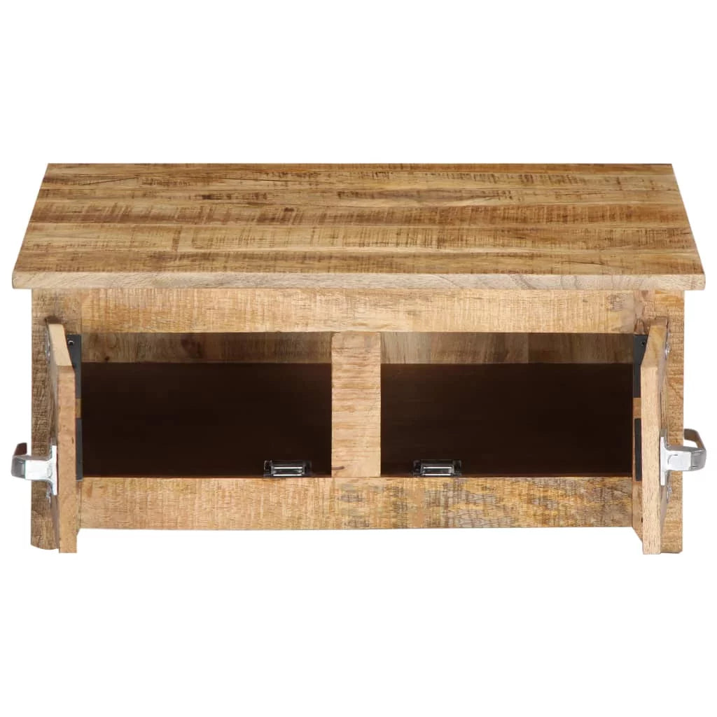 Mango Wood Coffee Table with 2 Cabinets and 2 Doors V62643