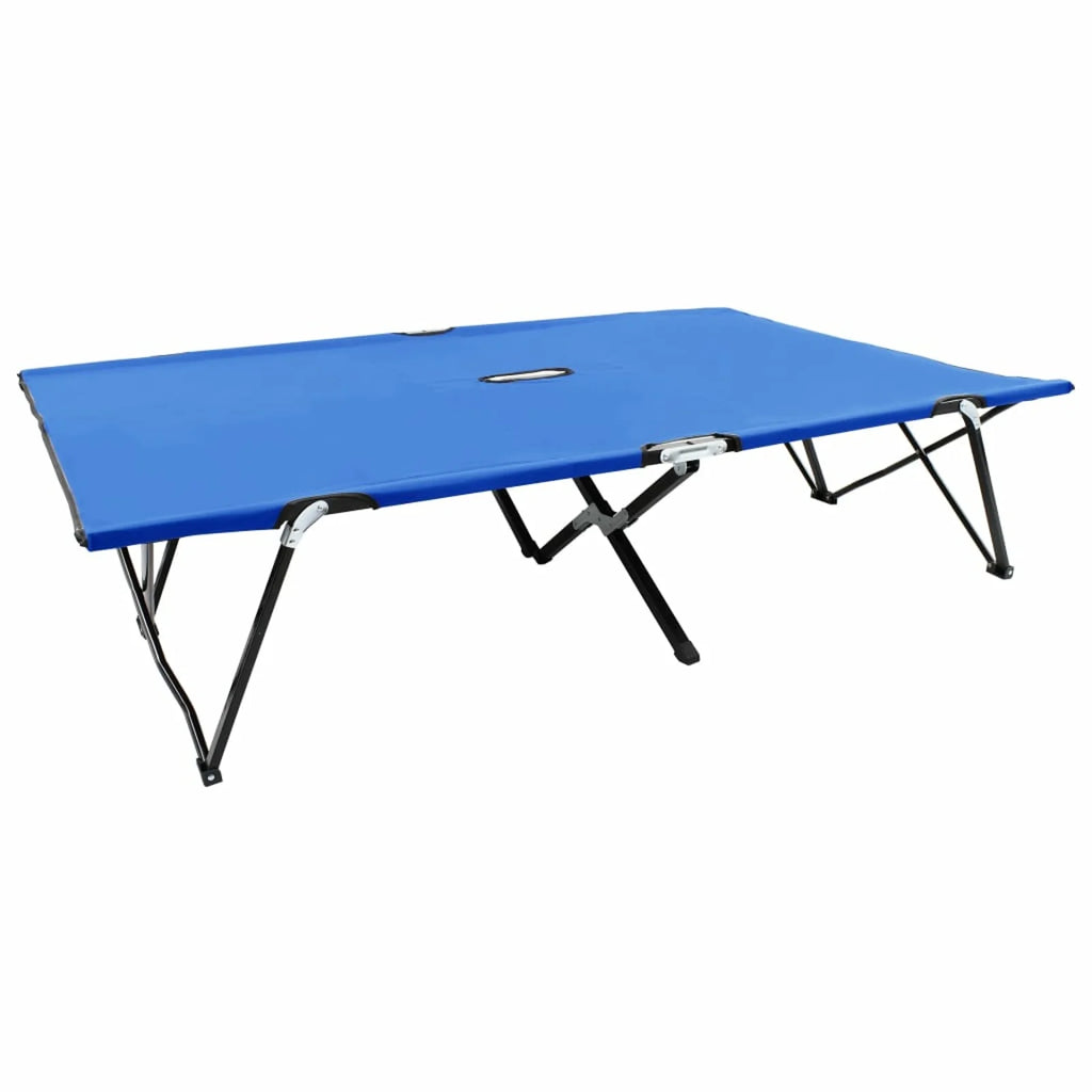 Blue Folding Fabric Steel Frame Camping Cot O304632