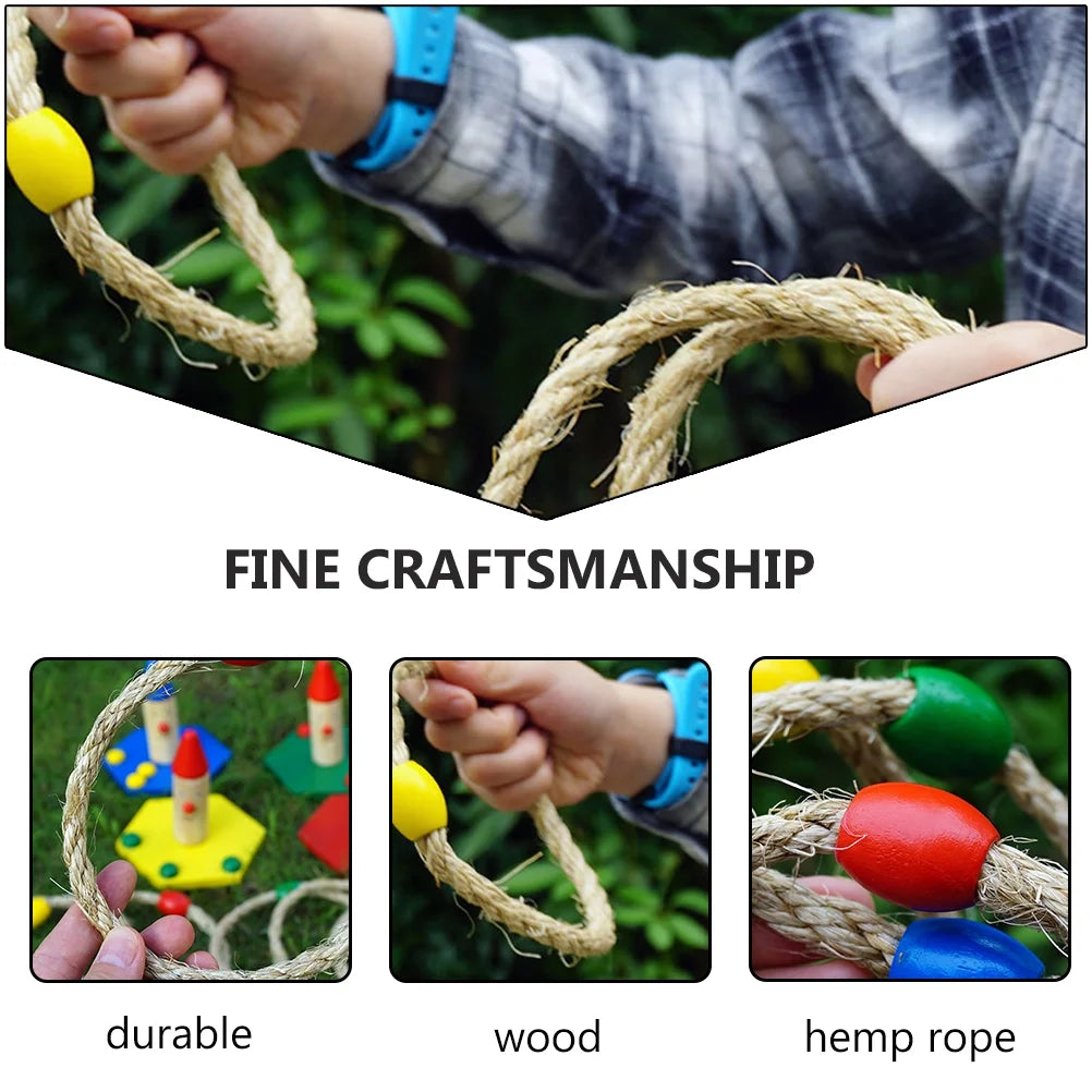 20 PCS Natural Rope Ring Toss Toy Carnival Game B692004