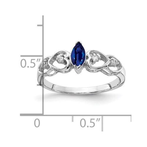 14 Karat White Gold Marquise Sapphire and Diamond Ring S44722