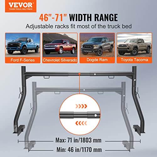 71in Aluminum Truck Rack with 8 Non-Drilling C-Clamps B85041