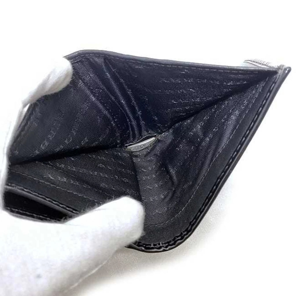 Pre-Owned Beige Black Check PVC Patent Leather Wallet W2194