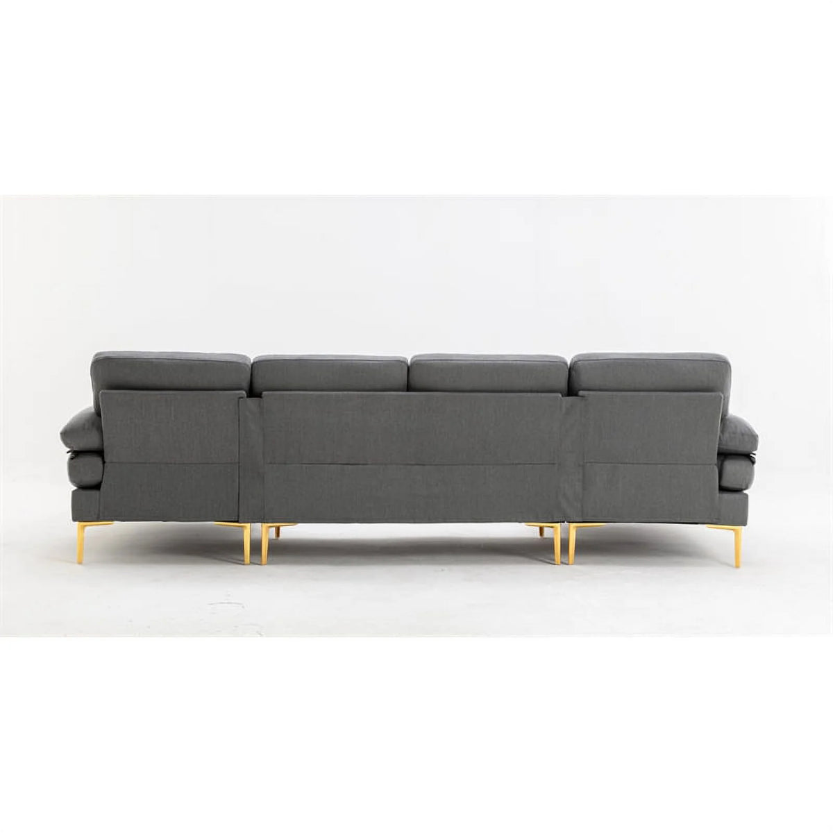 Gray Fabric Linen Blend Sectional Sofa with Chaise L767