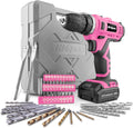 50 Piece Pink 12V Cordless Drill Driver & Multi Bit Set with Tool Case X2832