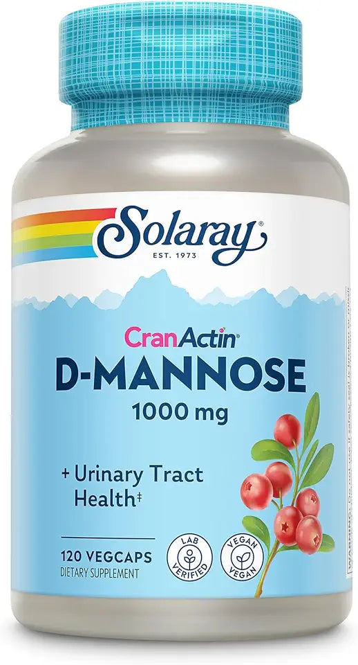 D-Mannose 1000mg Cranberry Supplement with Vitamin C, 120 VegCaps J2601