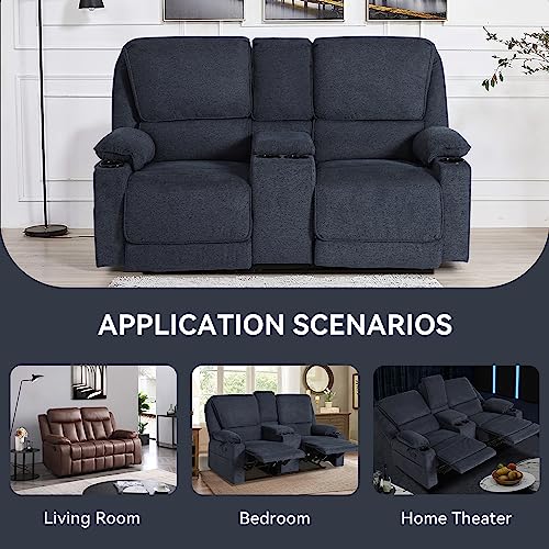 Light Grey 2 Seater Manual Reclining Loveseat Sofa U6893