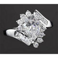 Interlocking 2.50 CT Pear Diamond Engagement Ring, 14K White Gold - Size 6.5 H6179