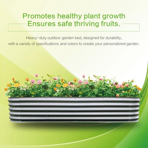 Galvanized Raised Garden Bed Dark Grey X261