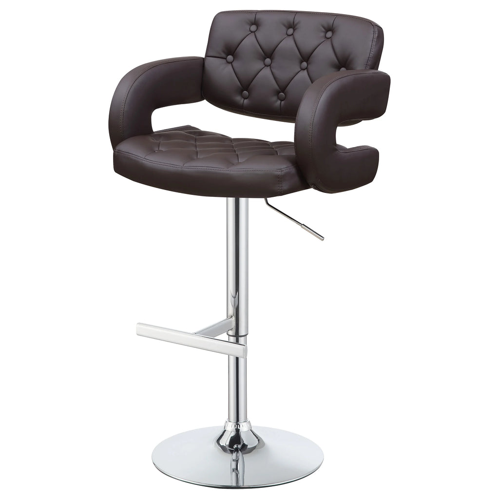 Adjustable Bar Stool Chrome and Brown D8420
