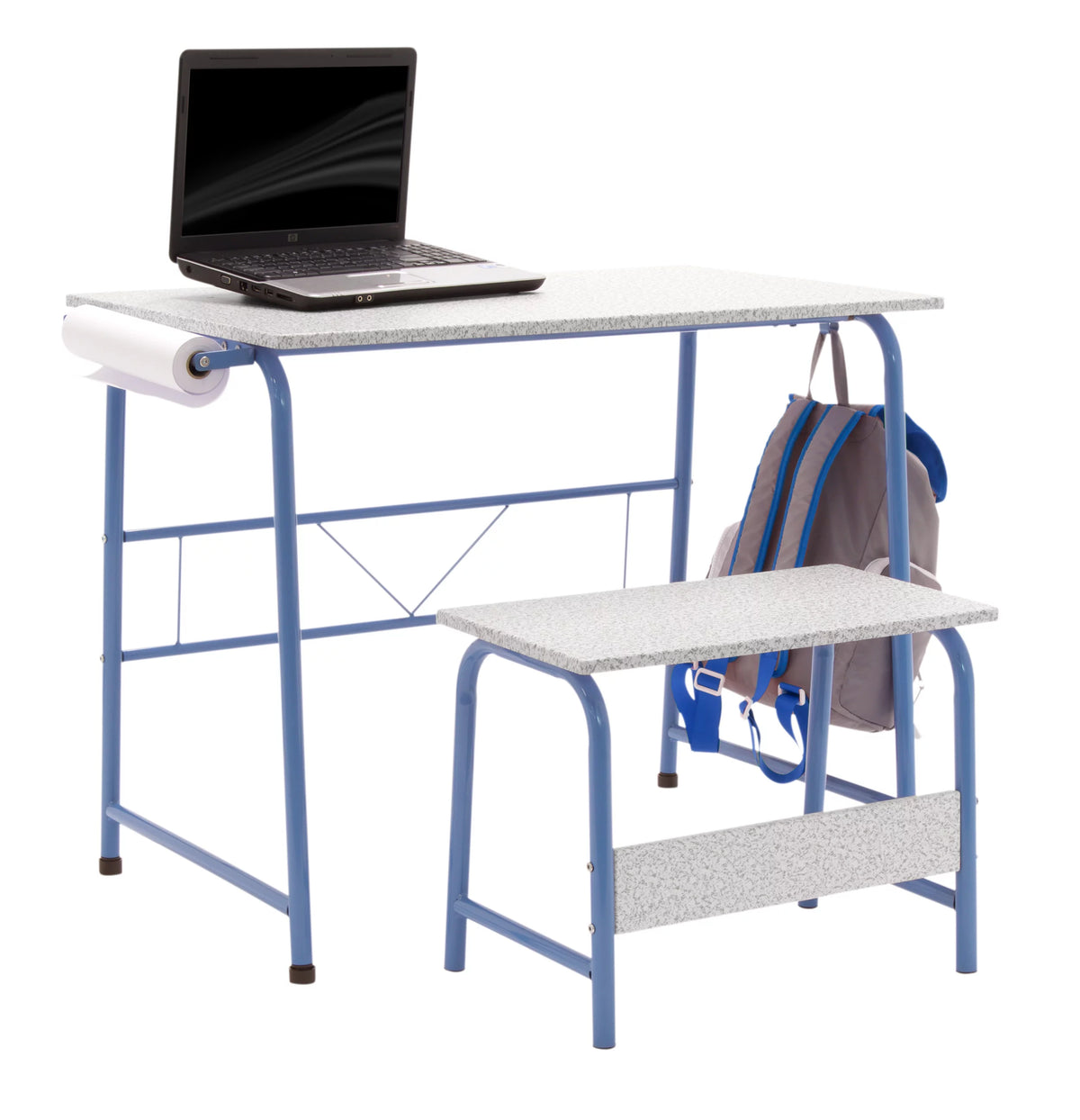Blue Metal Art Desk and Bench R177817