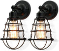 Black Wire Cage Wall Sconce 2pack O99370