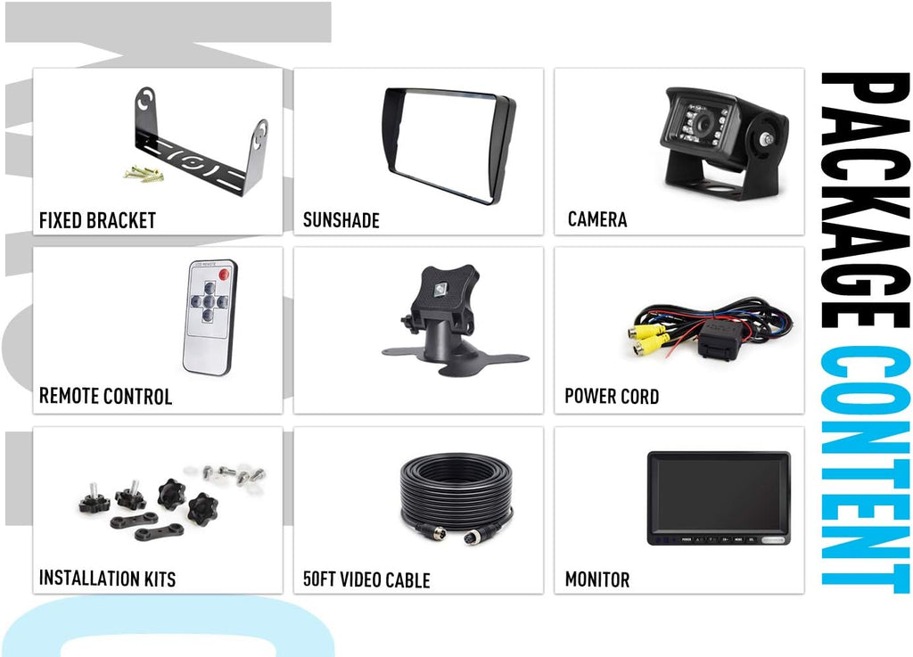 HD Wired Backup Camera System Kit with 7" LCD Monitor E75879