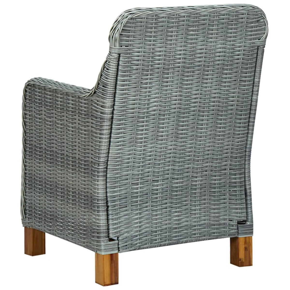 3 Piece Patio Lounge Set with Seat Cushion and Table Light Gray Poly Rattan Steel Frame J61189