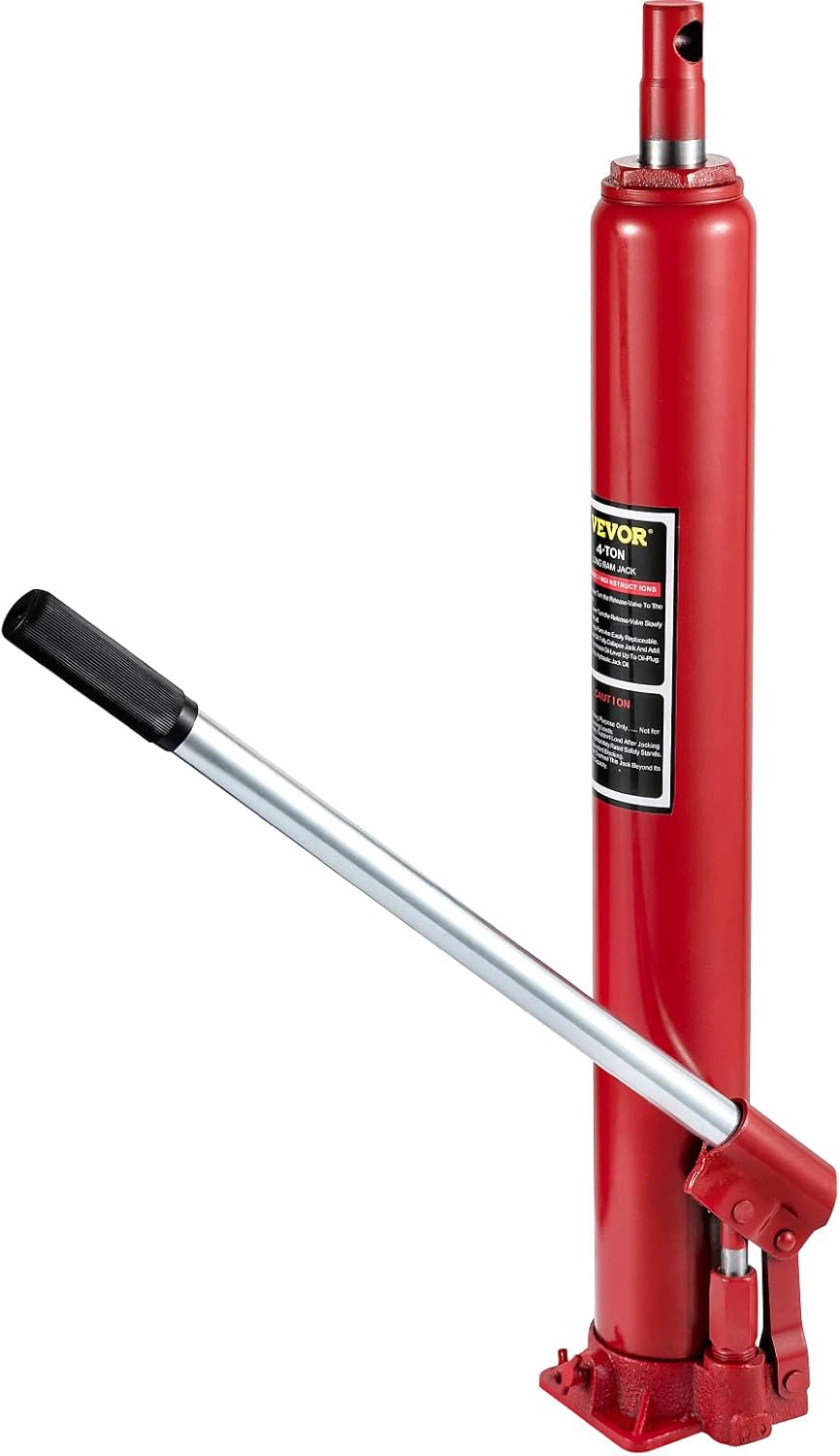 Hydraulic Long Ram Jack, 4 Tons Capacity, Red, Pack of 2 S272668