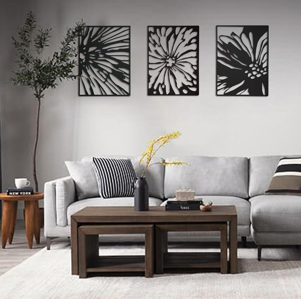 3PCS Black Metal Wall Art Decor C16589
