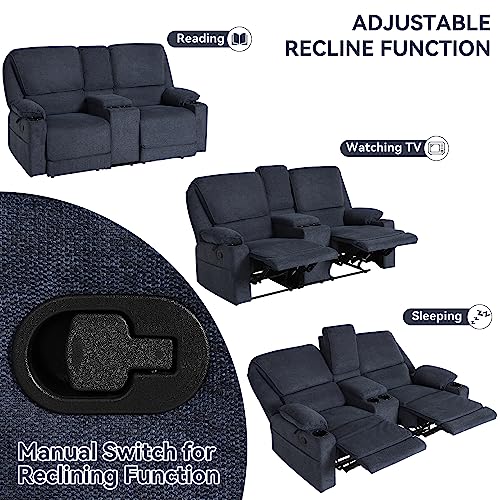 Light Grey 2 Seater Manual Reclining Loveseat Sofa U6893