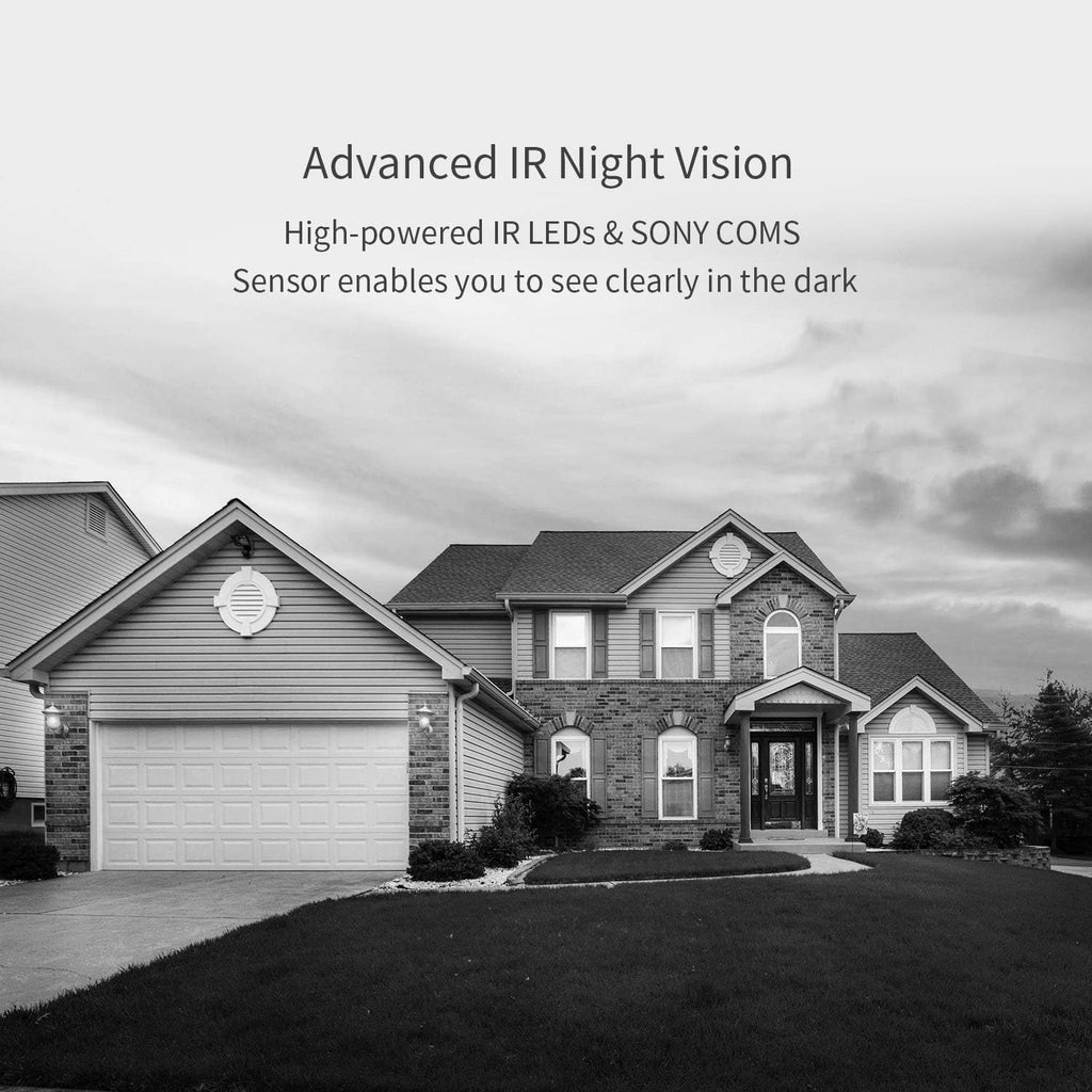 Outdoor Security Camera with 2-Way Audio, Night Vision, Siren, Weatherproof Y446