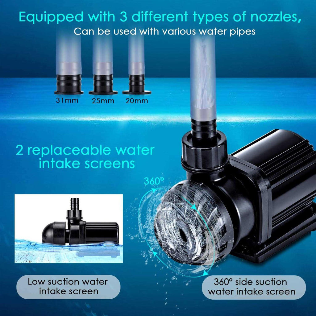 800-3200GPH Controllable Adjustable Submersible or External Water Pump Q175948