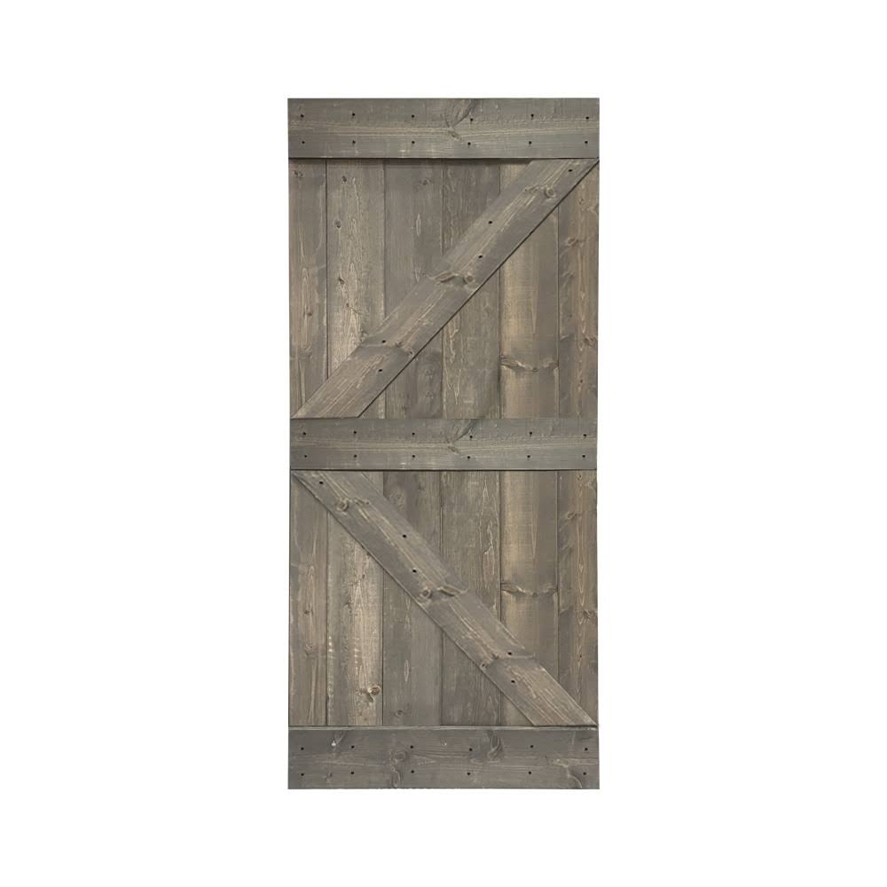 Red Walnut Stained Solid Pine Wood Interior Sliding Barn Door Slab M80005