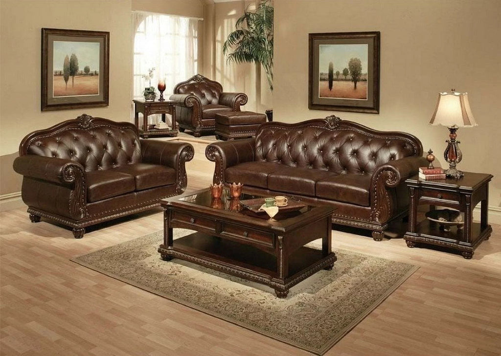 Tufted Upholstered Leather Sofa M98408