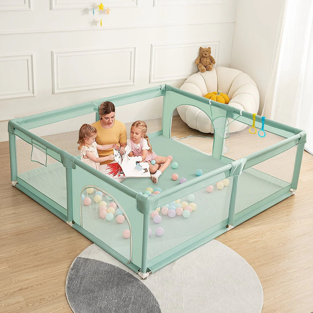 63x63'' Gray Baby Playpen A546809