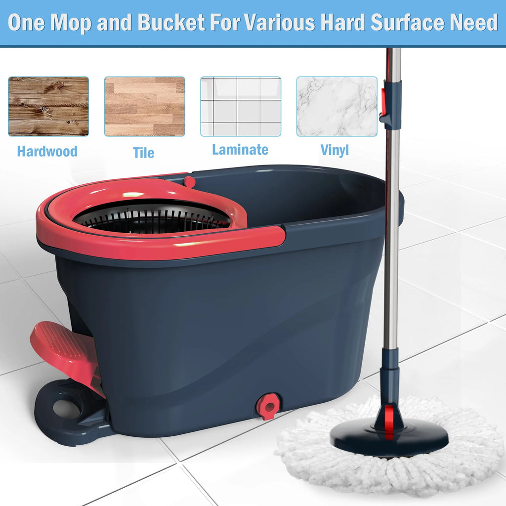 Green Spin Mop and Bucket with Wringer Set I6991