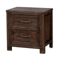 Solid Wood 2-Drawer Nightstand with USB L356