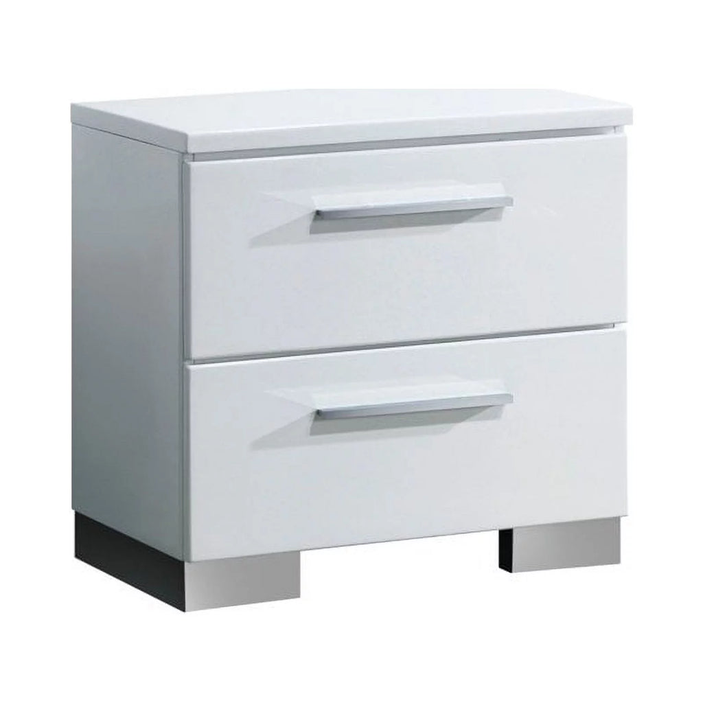 Glossy White Wood Bedroom Set King J28994