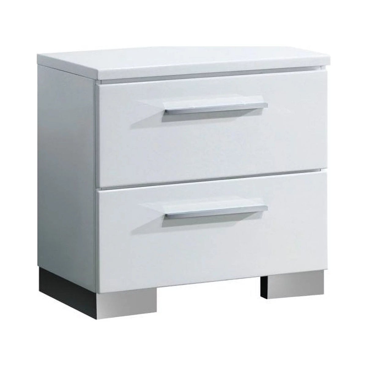 Glossy White Wood Bedroom Set King J28994