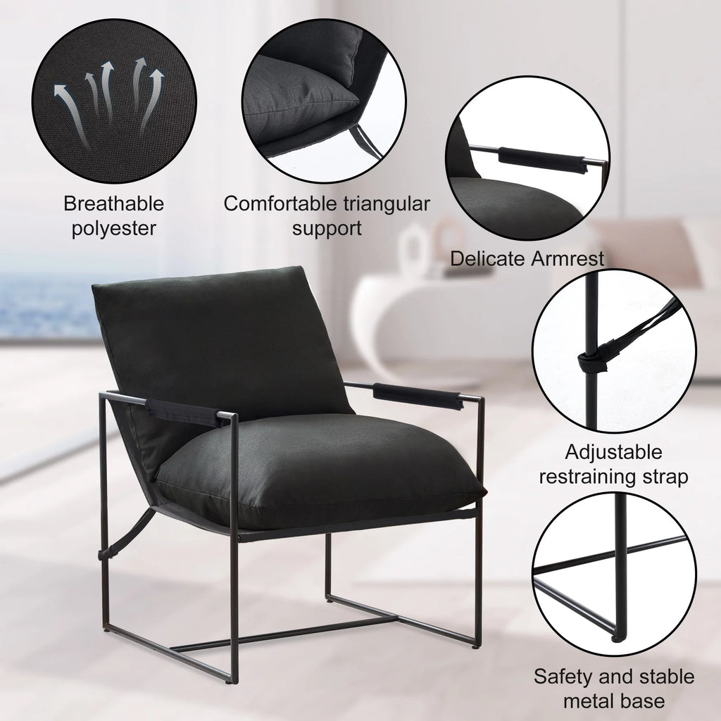 Black Sling Accent Chair Set of 2 G508
