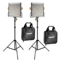 2 Packs Dimmable Bi-Color 480 LED Video Light and Stand Lighting Kit N1035