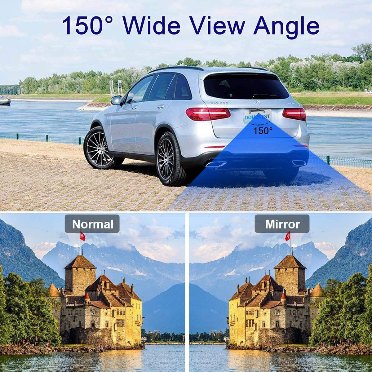 HD 1080P Rear View Monitor Kit Night Vision Waterproof Reverse Camera Pack of 2 E11846