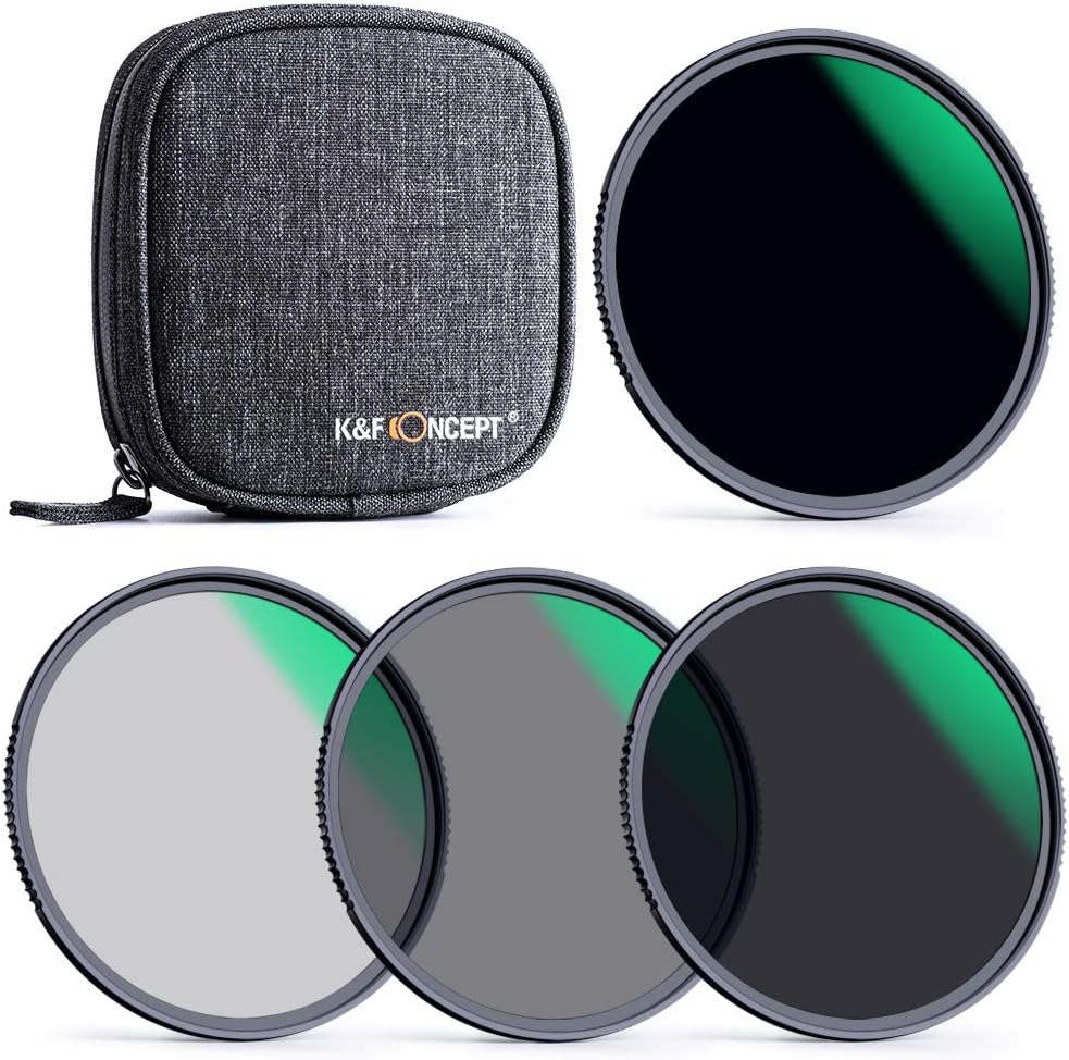 52mm Fixed ND Lens Filter Kit, ND4 ND8 ND64 ND1000 Filter Set with 4-Filter Pouch A28358