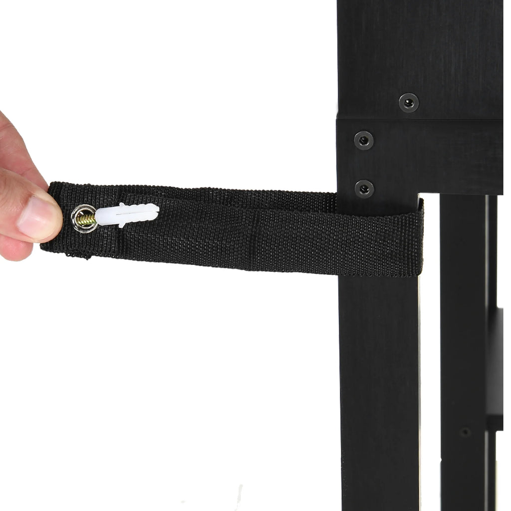 Black Over The Toilet Storage Cabinet with Door and Adjustable Shelf Z9614