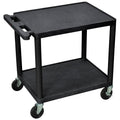 Black 2 Shelf Adjustable Storage Utility Cart with 4 Casters I318330
