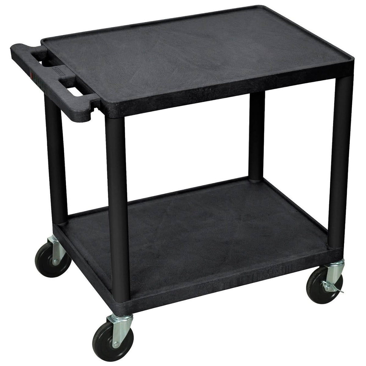 Black 2 Shelf Adjustable Storage Utility Cart with 4 Casters I318330