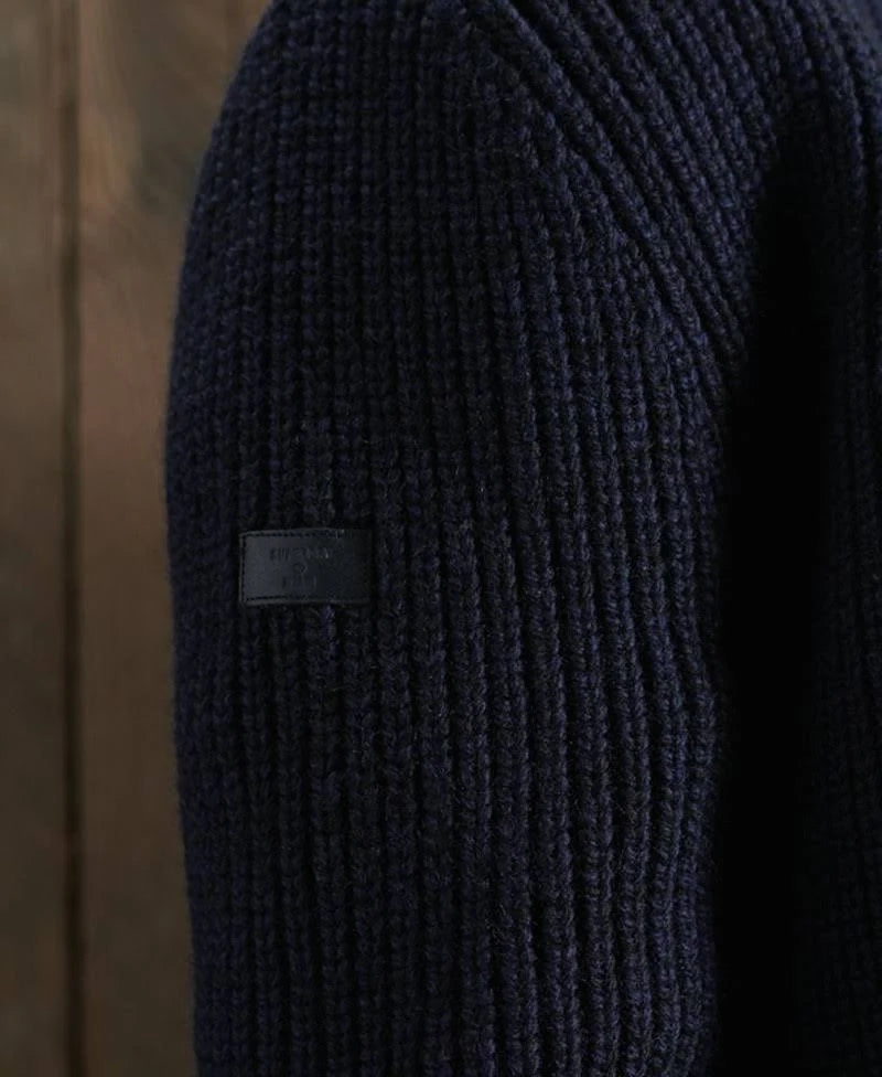Navy Zip Through Cardigan Y7672