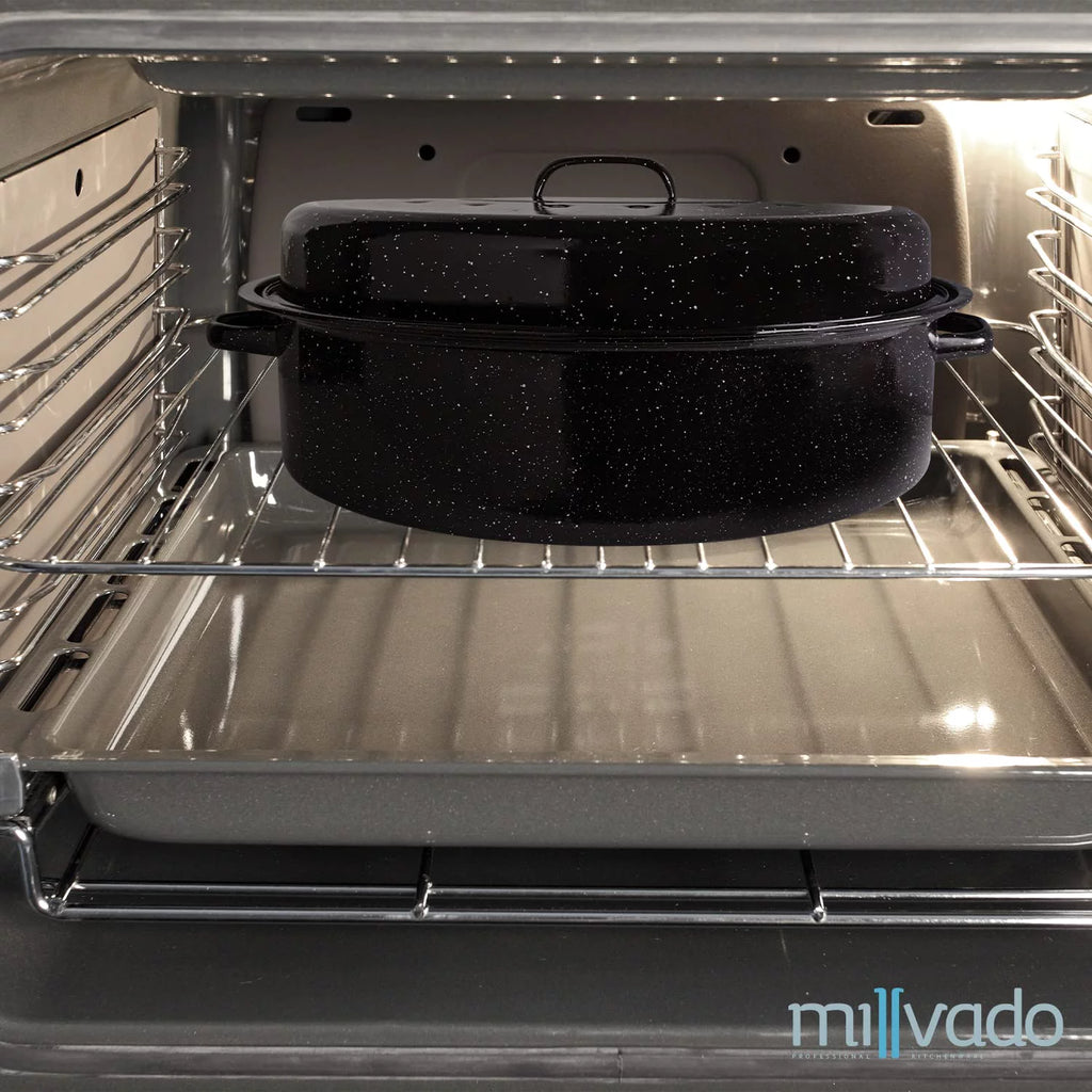 Extra Large 20 lb Capacity Granite Oven Roaster Pan With Lid E977
