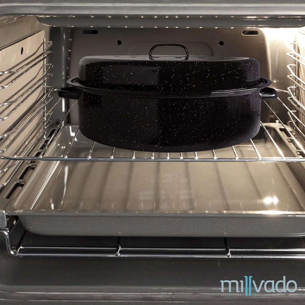 Extra Large 20 lb Capacity Granite Oven Roaster Pan With Lid E977