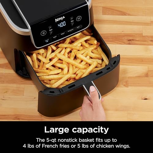 4-in-1 Air Fryer with 5 QT Capacity, Nonstick Basket & Crisper Plate, Grey C240375
